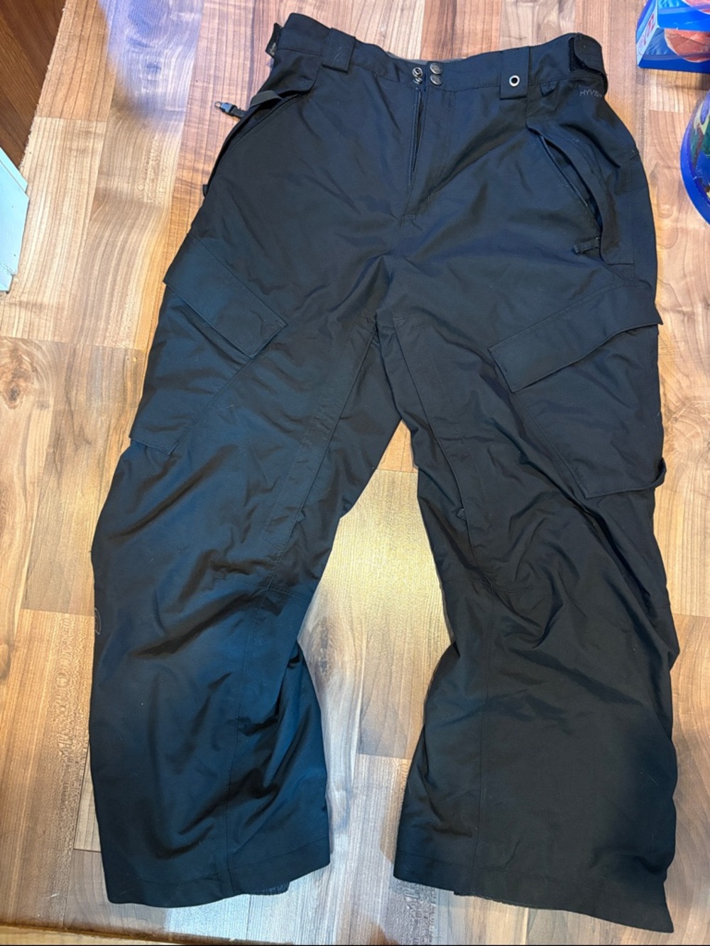 The North Face HyVent Ski Pants Men's Insulated Snowboard Size M Black Cargo